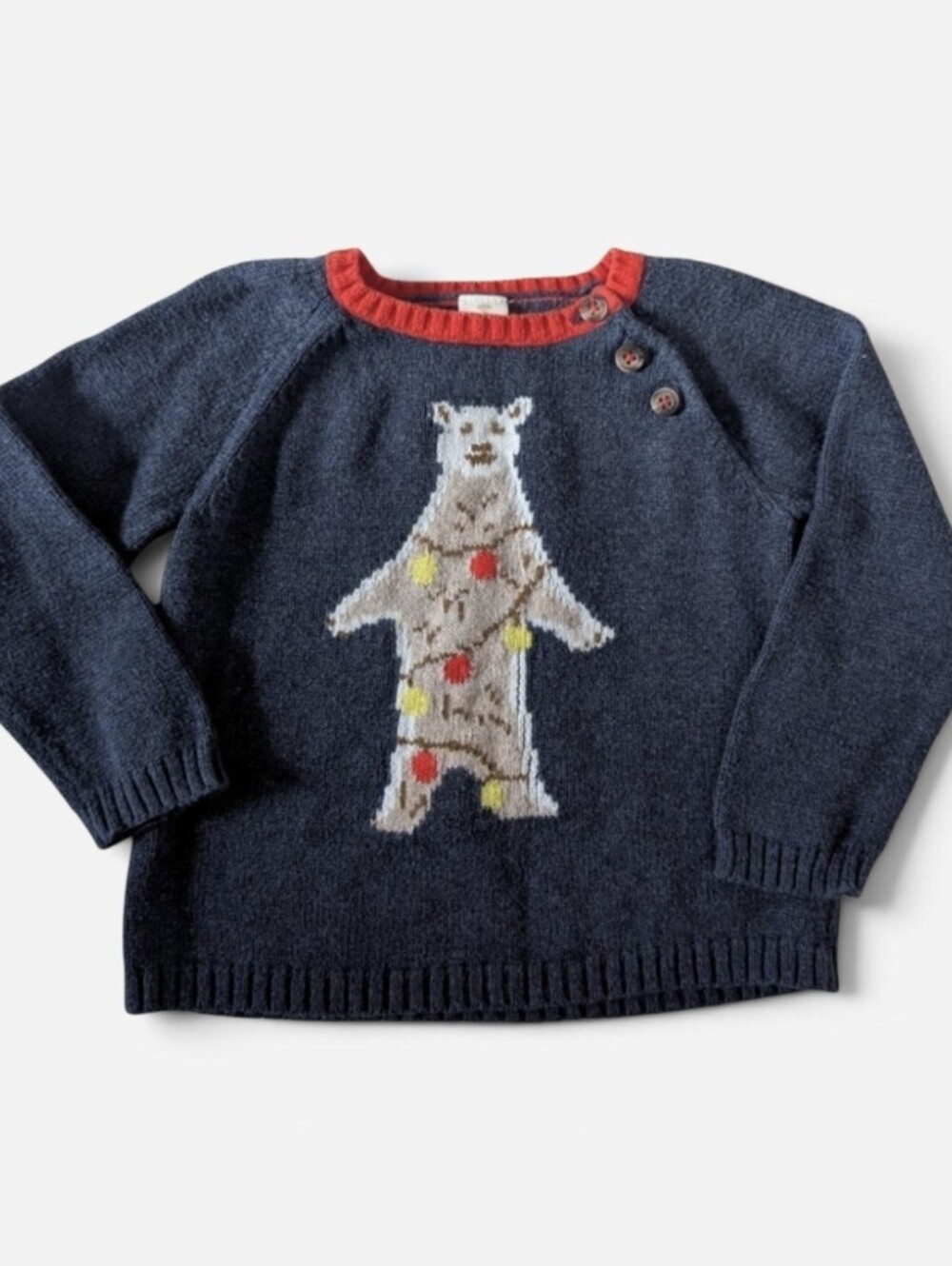 Tucker + Tate Navy Polar Bear And Christmas Lights Sweater